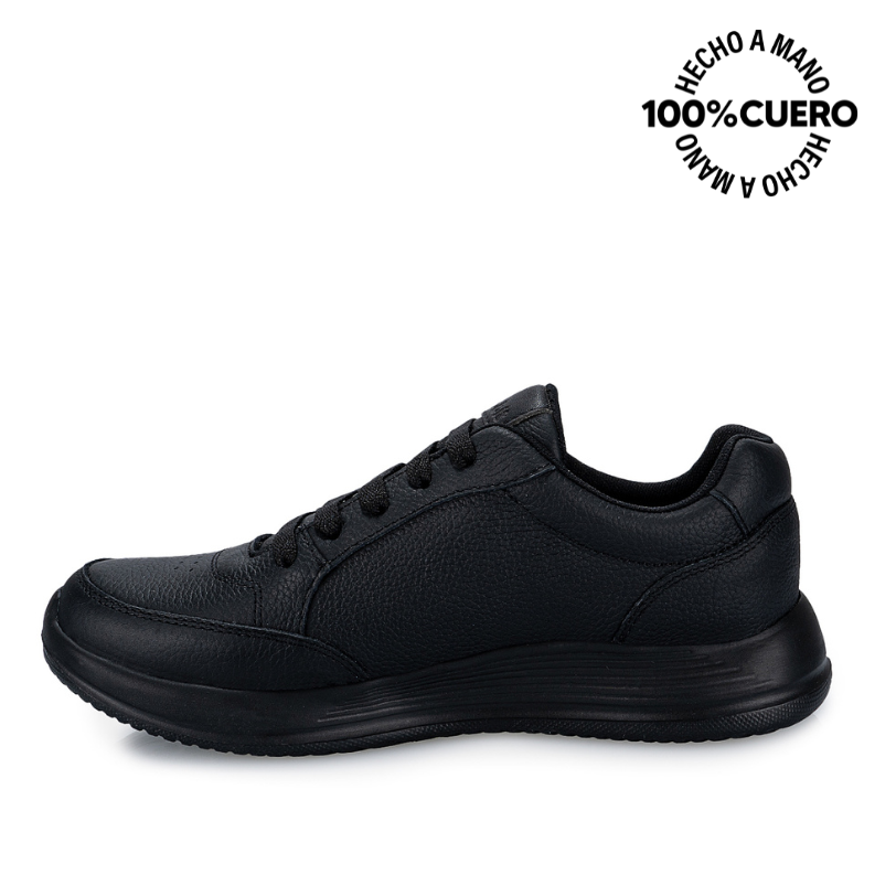 ZAPATILLA ESCOLAR CASUAL ALEX-053 T NEGRO RABBIT CUERO - 2