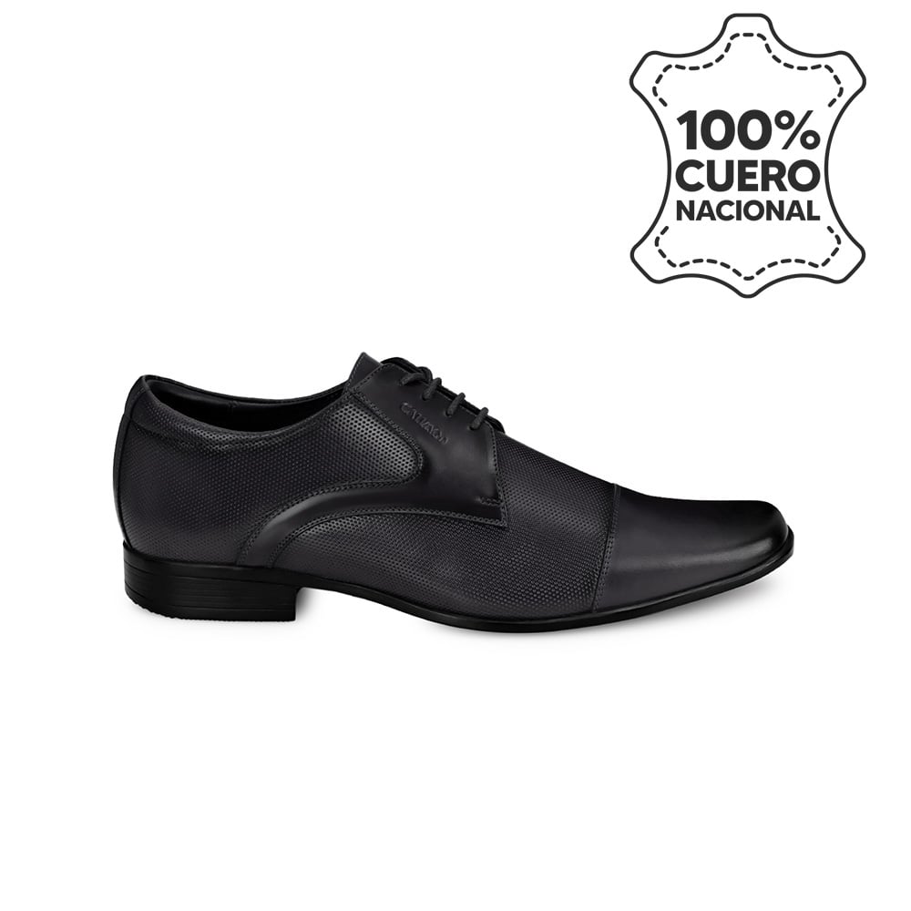 ZAPATOS DE VESTIR HOMBRE CALIMOD CUERO NEGRO VEM-002 DERBY - 1