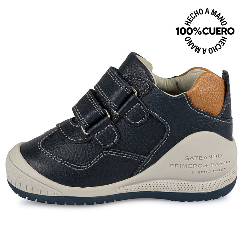 ZAPATO DERBY CASUAL ALEX-059 AZUL RABBIT CUERO - 2