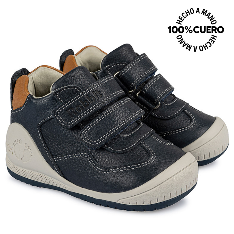 ZAPATO DERBY CASUAL ALEX-059 AZUL RABBIT CUERO - 4