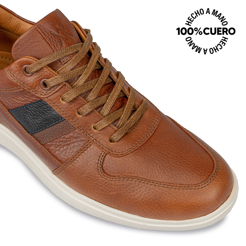 ZAPATILLA CASUAL RICARDO-031 NATURAL VIALE HOMME CUERO - 3