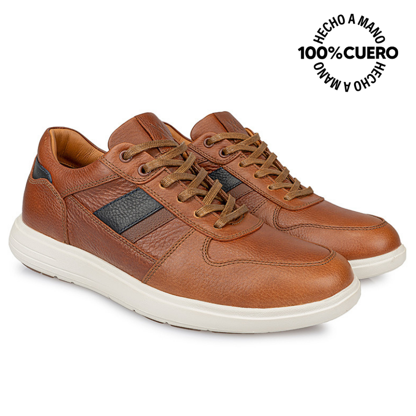 ZAPATILLA CASUAL RICARDO-031 NATURAL VIALE HOMME CUERO - 4