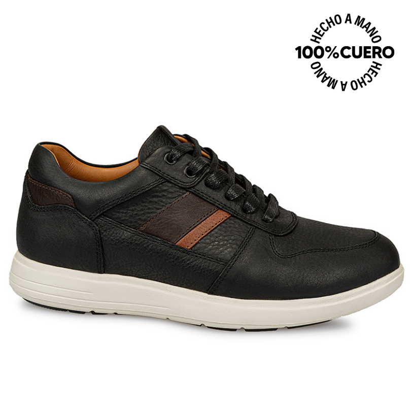 ZAPATILLA CASUAL RICARDO-031 NEGRO VIALE HOMME CUERO - 1