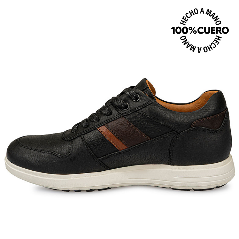 ZAPATILLA CASUAL RICARDO-031 NEGRO VIALE HOMME CUERO - 2