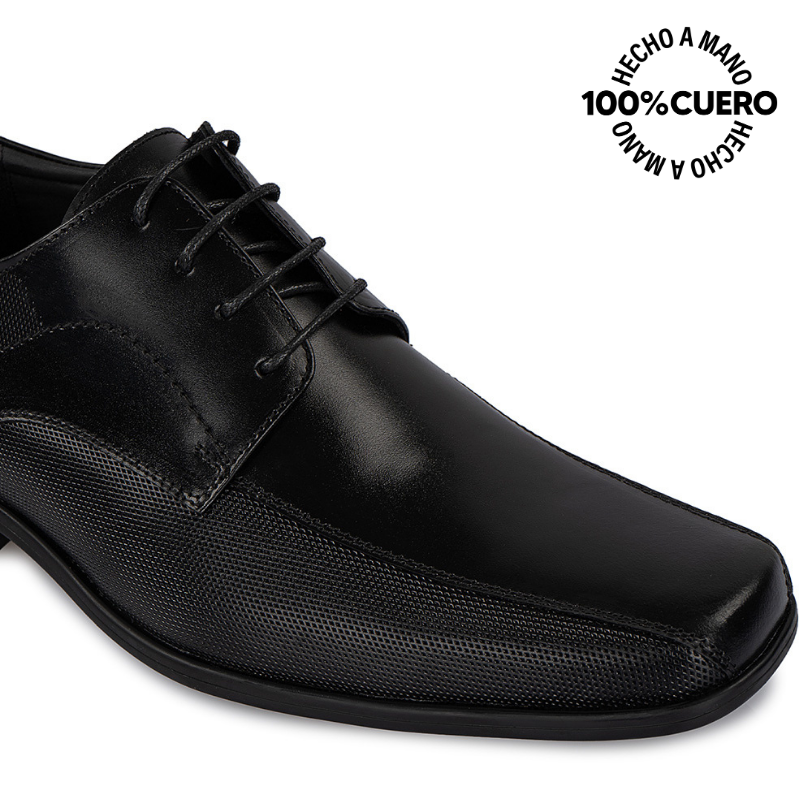 ZAPATOS DE VESTIR HOMBRE VIALE CUERO NEGRO DERBY MATEO-068 HOMME - 3