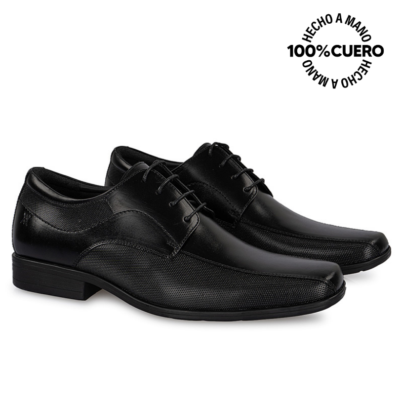 ZAPATOS DE VESTIR HOMBRE VIALE CUERO NEGRO DERBY MATEO-068 HOMME - 4