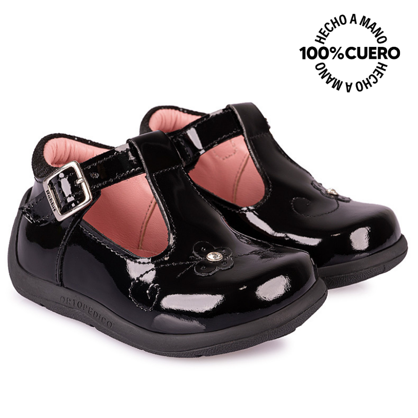 ZAPATOS DE VESTIR NIÑA RABBIT CUERO NEGRO JEFERS-014 MARYJANE - 4