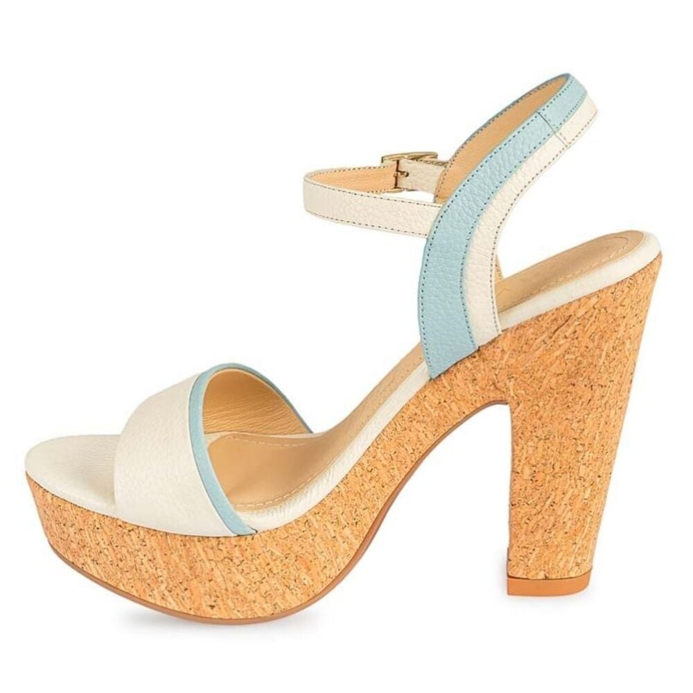 SANDALIAS MUJER VIALE CUERO HUESO SOFI-2501 D'ORSAY CASUAL - 2
