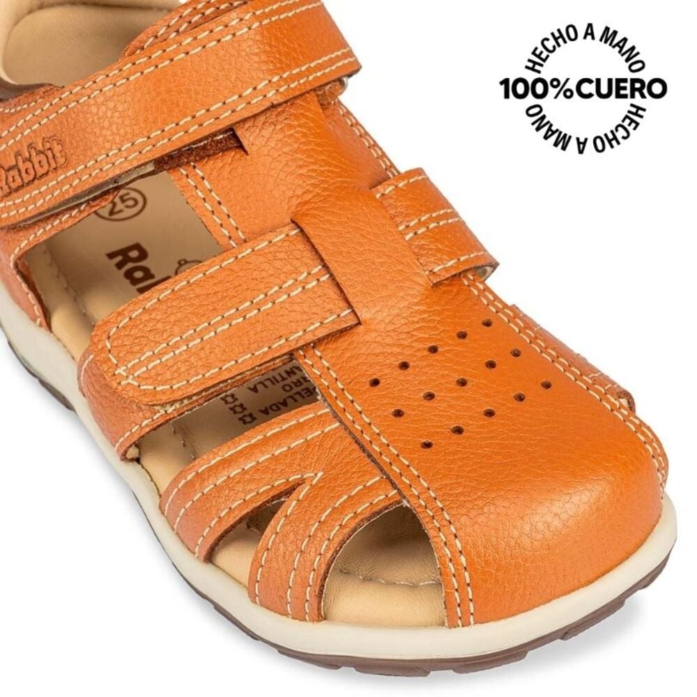 SANDALIAS NIÑO RABBIT CUERO COBRE ANGEL-2503 FRANCISCANA CASUAL - 3