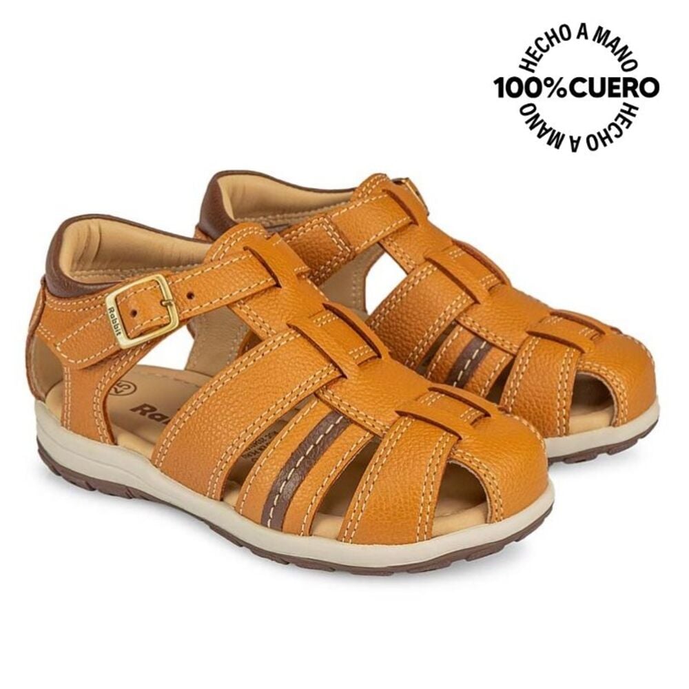 SANDALIAS NIÑO RABBIT CUERO NATURAL ANGEL-2506 FRANCISCANA CASUAL - 4