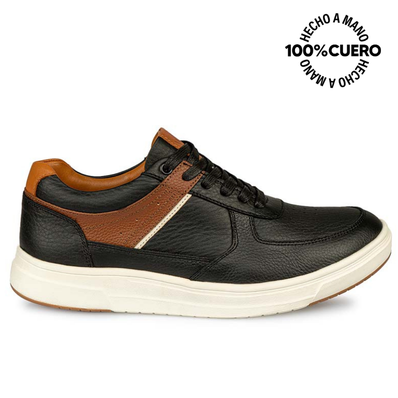 ZAPATILLA CASUAL RICARDO-2506 NEGRO VIALE HOMME CUERO - 1