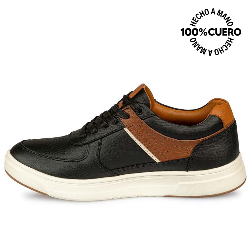 ZAPATILLA CASUAL RICARDO-2506 NEGRO VIALE HOMME CUERO - 2
