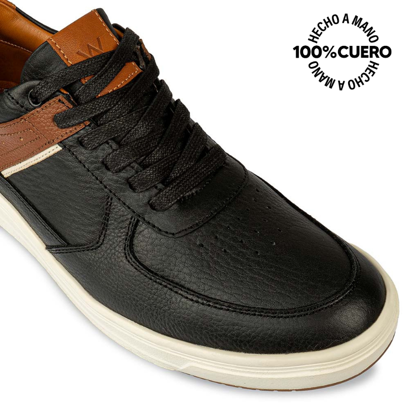 ZAPATILLA CASUAL RICARDO-2506 NEGRO VIALE HOMME CUERO - 3