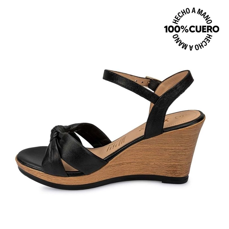 SANDALIAS MUJER VIALE CUERO NEGRO ECO-2503 D'ORSAY CASUAL - 2