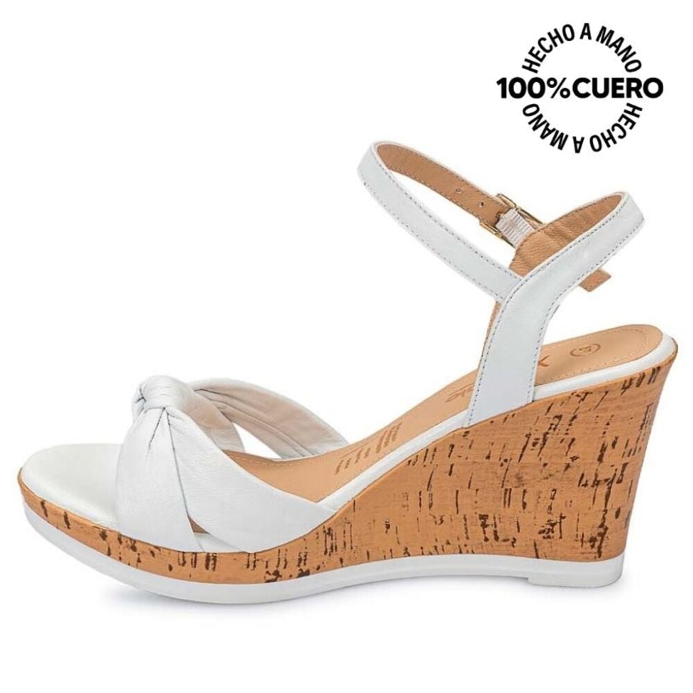 SANDALIAS MUJER VIALE CUERO BLANCO ECO-2503 D'ORSAY CASUAL - 2