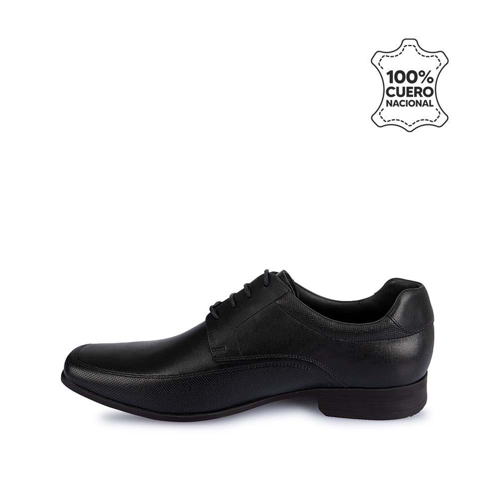 ZAPATOS CASUALES HOMBRE CALIMOD CUERO NEGRO DERBY VESTIR VEM-008 - 2