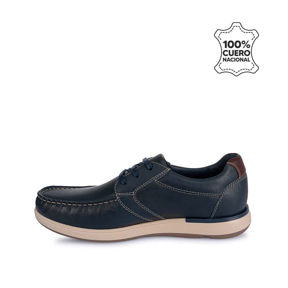 ZAPATOS CASUALES HOMBRE CALIMOD CUERO AZUL DERBY CB4-003 - 2