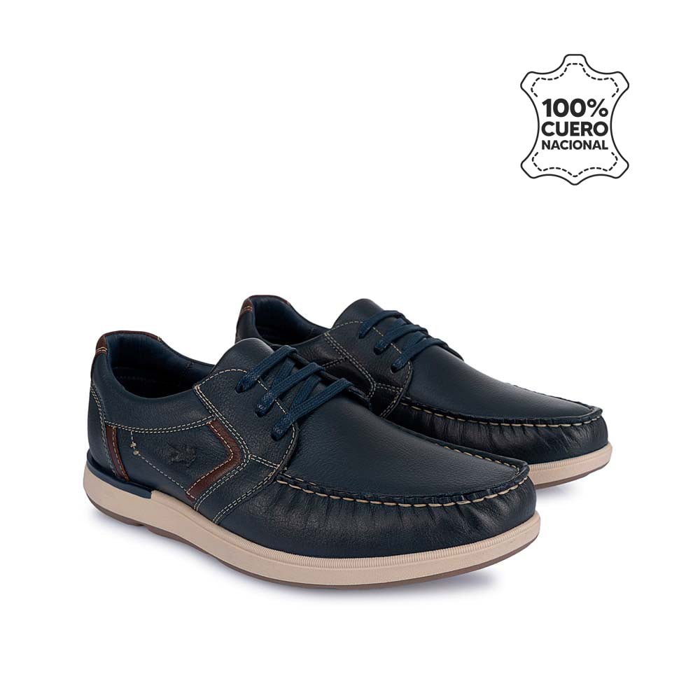ZAPATOS CASUALES HOMBRE CALIMOD CUERO AZUL DERBY CB4-003 - 4