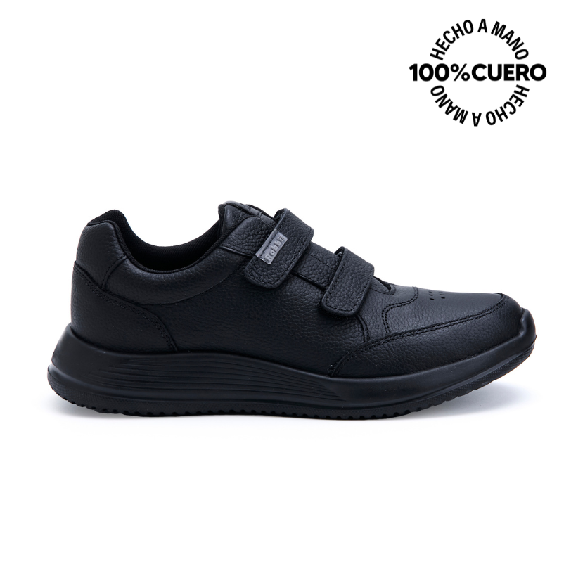 ZAPATILLAS ESCOLARES NIÑO RABBIT CUERO NEGRO CASUAL ALEX-056 - 1