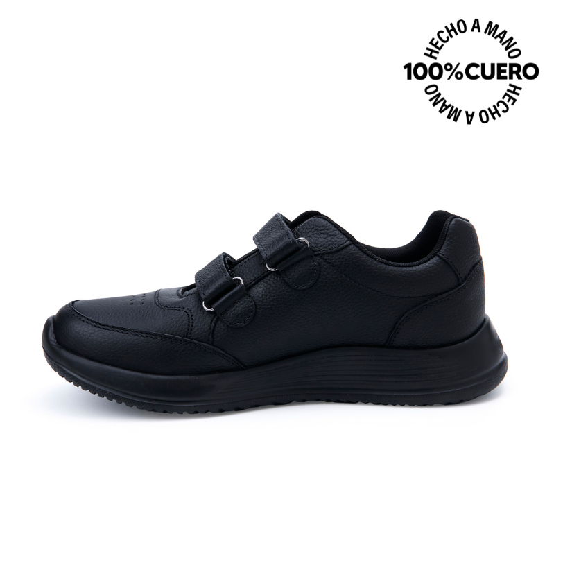 ZAPATILLAS ESCOLARES NIÑO RABBIT CUERO NEGRO CASUAL ALEX-056 - 2
