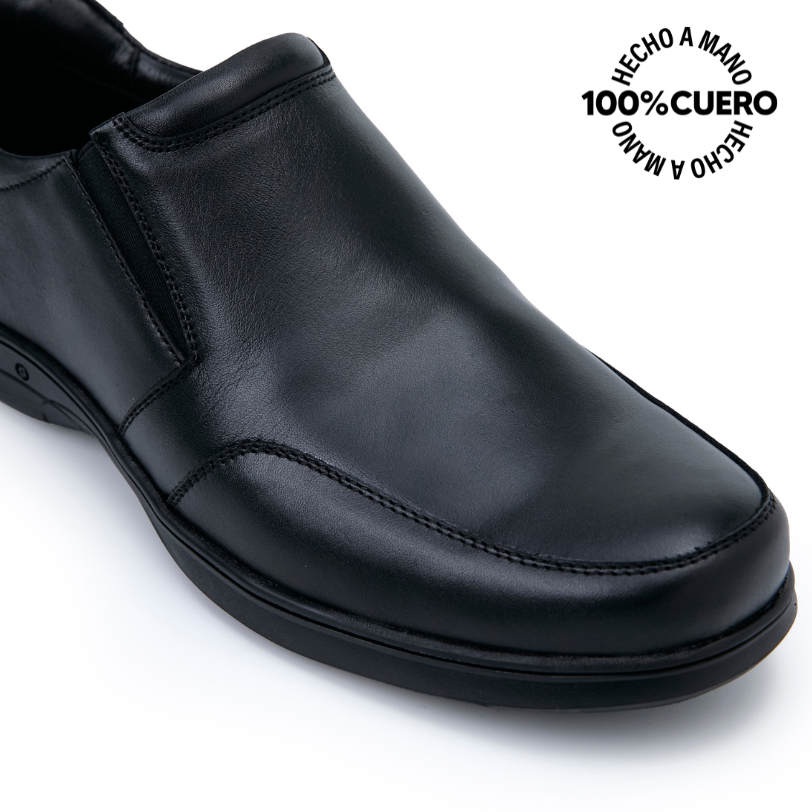 ZAPATOS ESCOLARES NIÑO VIALE CUERO NEGRO MOCASÍN CASUAL PEPE-2508 HOMME - 3