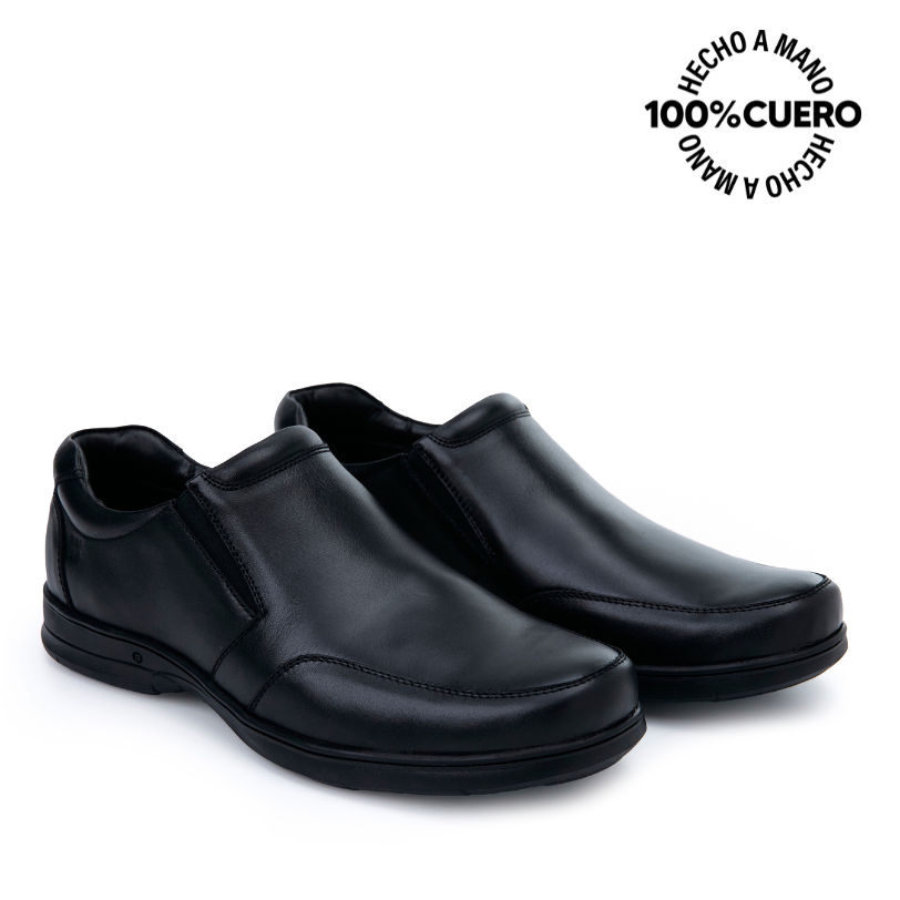 ZAPATOS ESCOLARES NIÑO VIALE CUERO NEGRO MOCASÍN CASUAL PEPE-2508 HOMME - 4