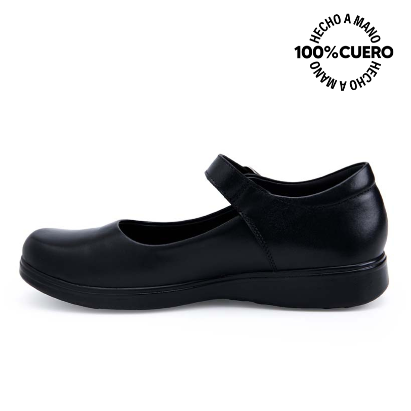 ZAPATOS ESCOLARES NIÑA RABBIT CUERO NEGRO BALLERINA CASUAL MANA-2504 - 2