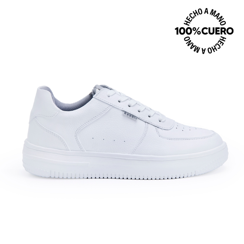 ZAPATILLAS ESCOLARES NIÑO RABBIT CUERO BLANCO CASUAL JOSE-2515 - 1