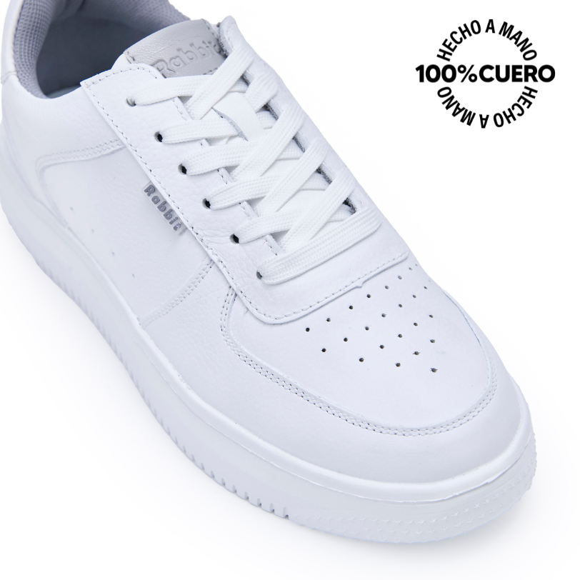 ZAPATILLAS ESCOLARES NIÑO RABBIT CUERO BLANCO CASUAL JOSE-2515 - 3