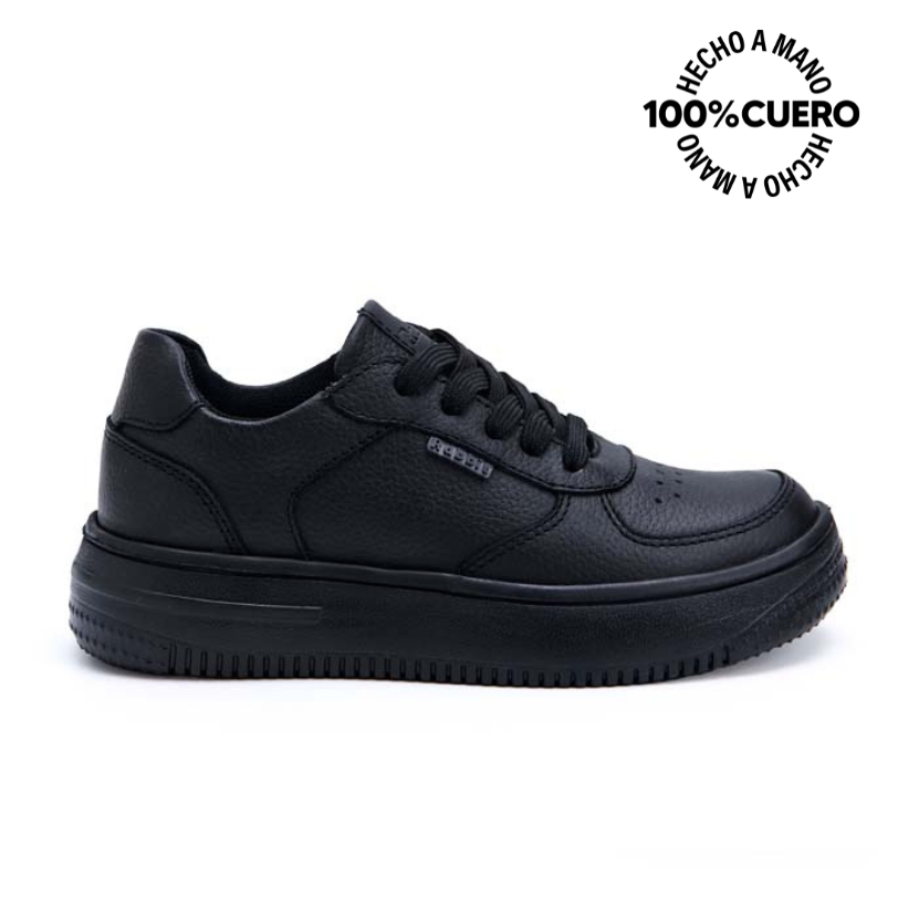 ZAPATILLAS ESCOLARES NIÑO RABBIT CUERO NEGRO CASUAL ANDREI-2503 - 1