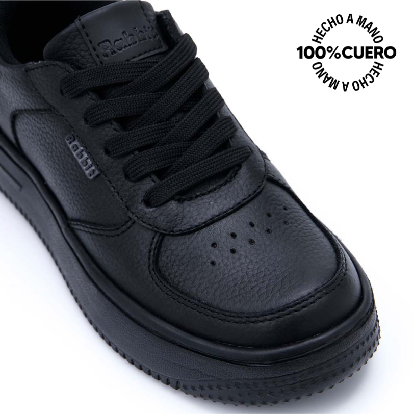 ZAPATILLAS ESCOLARES NIÑO RABBIT CUERO NEGRO CASUAL ANDREI-2503 - 3