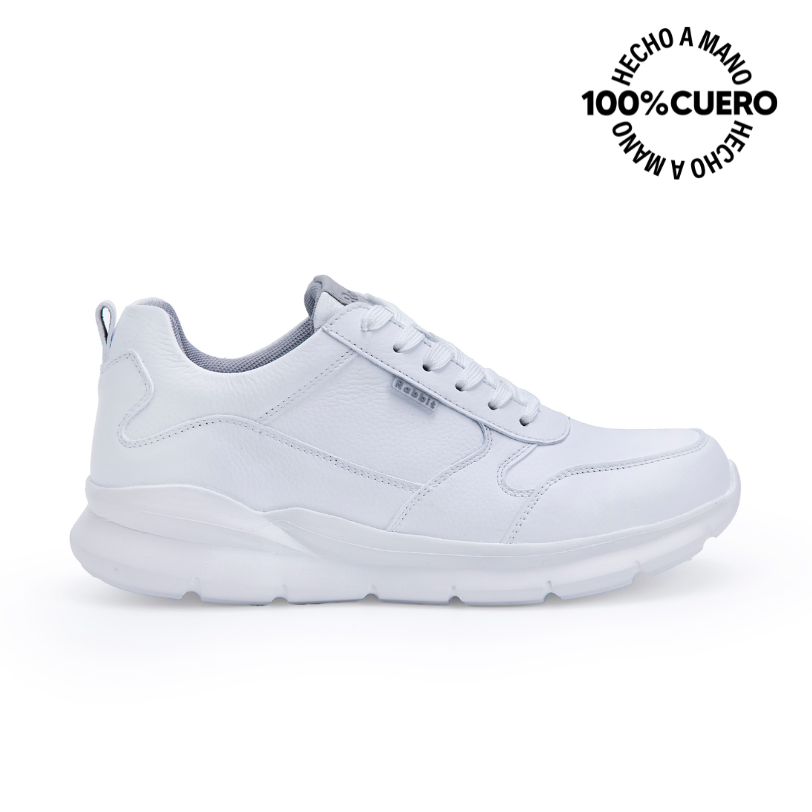 ZAPATILLAS ESCOLARES NIÑO RABBIT CUERO BLANCO CASUAL JOSE-2512 - 1
