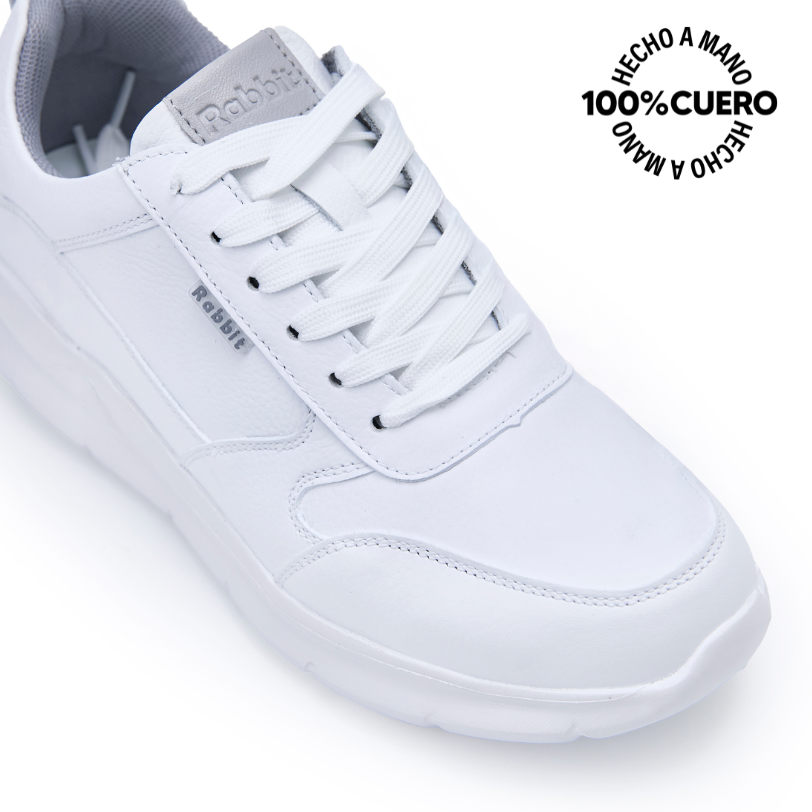 ZAPATILLAS ESCOLARES NIÑO RABBIT CUERO BLANCO CASUAL JOSE-2512 - 3