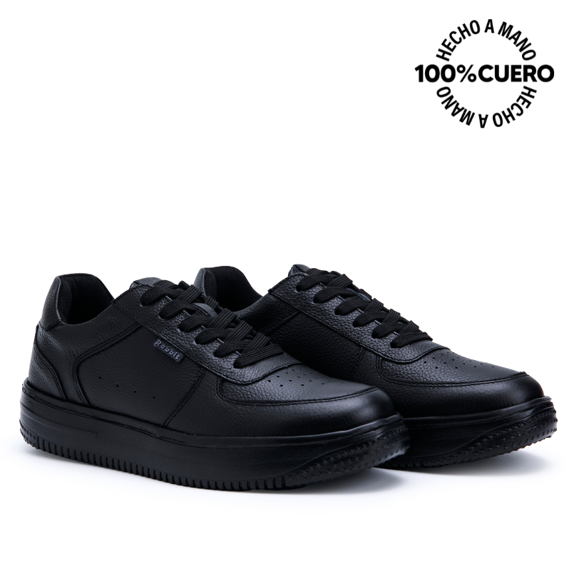 ZAPATILLAS ESCOLARES NIÑO RABBIT CUERO NEGRO CASUAL JOSE-2515 - 4