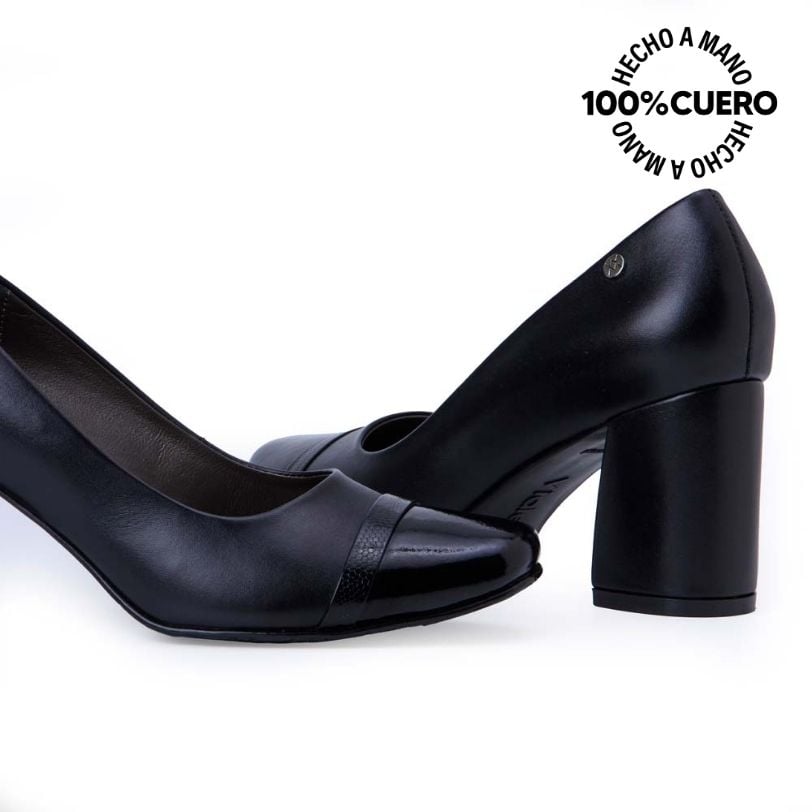 ZAPATO STILETTO VESTIR TATI-2533 NEGRO VIALE CUERO - 2