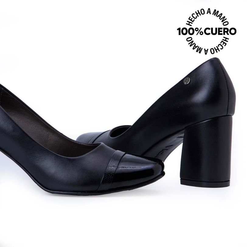 ZAPATO STILETTO VESTIR TATI-2533 NEGRO VIALE CUERO - 2