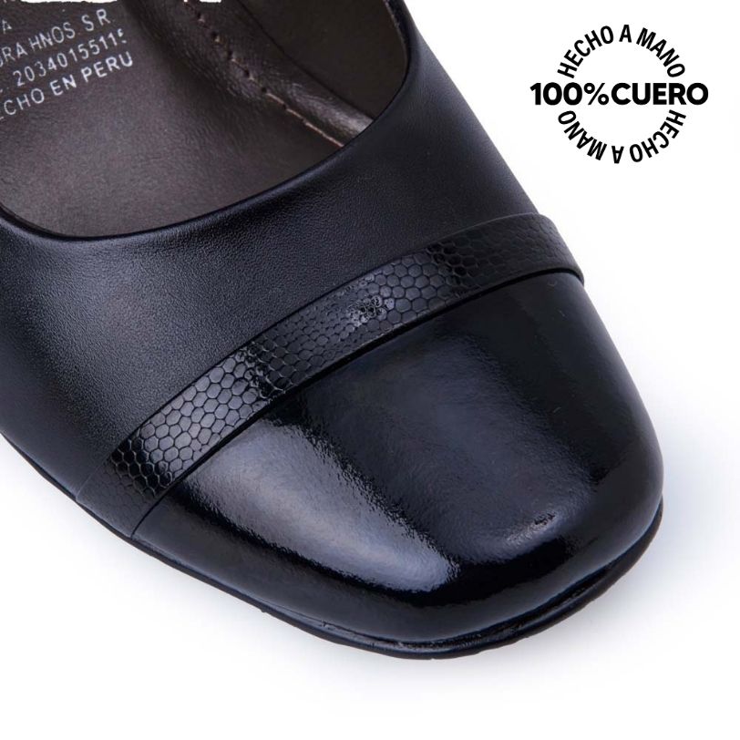 ZAPATO STILETTO VESTIR TATI-2533 NEGRO VIALE CUERO - 3