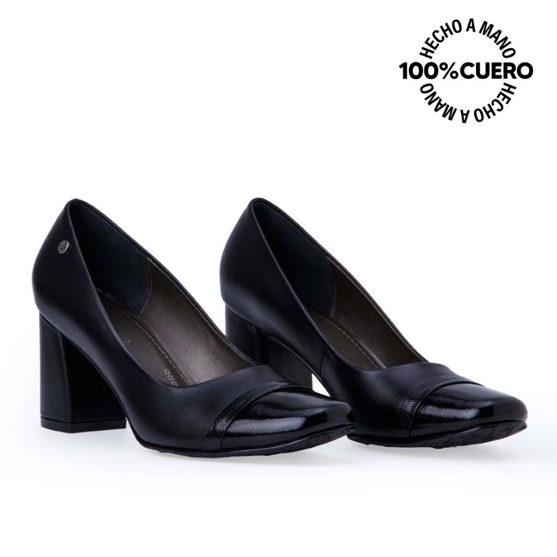 ZAPATO STILETTO VESTIR TATI-2533 NEGRO VIALE CUERO - 4