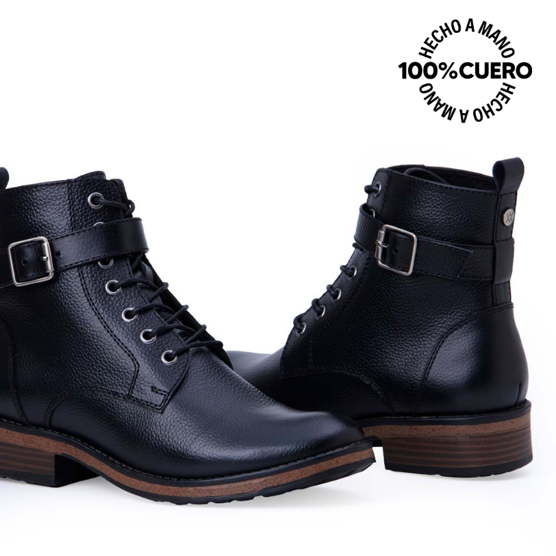 BOTÍN DERBY CASUAL RUSSO-2504 NEGRO VIALE CUERO - 2