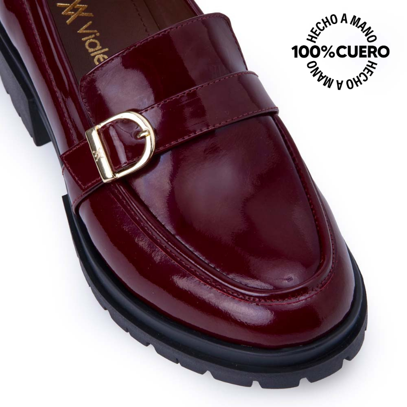 ZAPATO MOCASÍN CASUAL INFORMAL TASTE-2510 CHERRY VIALE CUERO - 3