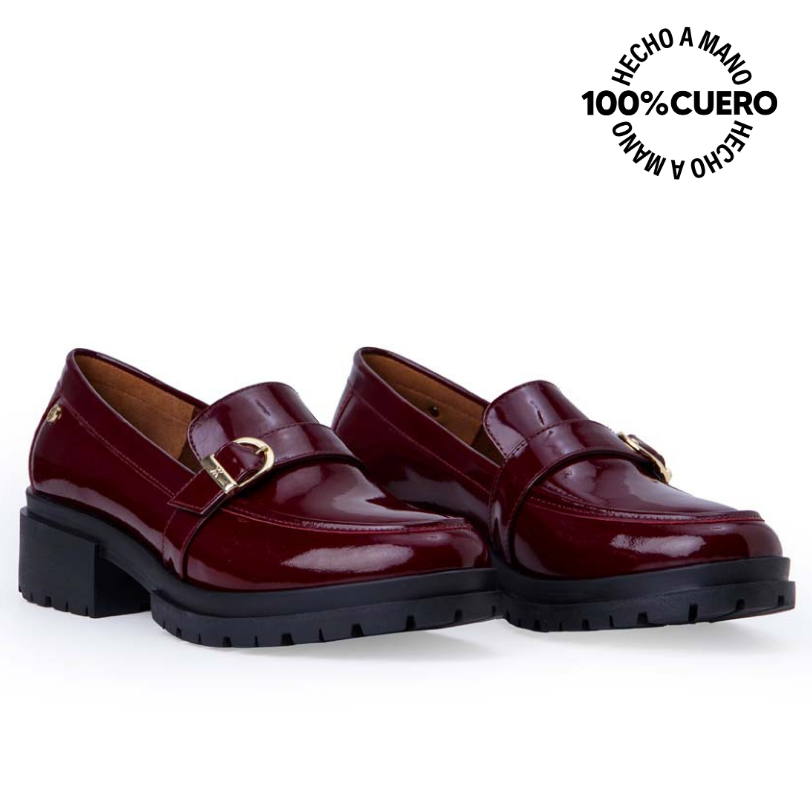 ZAPATO MOCASÍN CASUAL INFORMAL TASTE-2510 CHERRY VIALE CUERO - 4