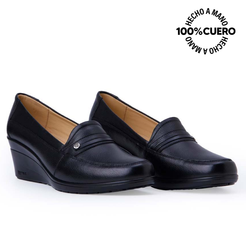 ZAPATO MOCASÍN CASUAL FORMAL LE-2514 NEGRO VIALE CUERO - 4
