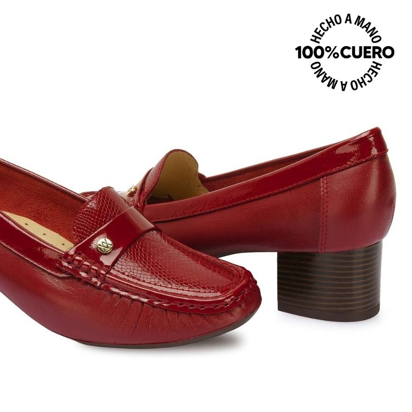 ZAPATO MOCASÍN CASUAL FORMAL DENI-2514 CRAMBERRY VIALE CUERO - 2