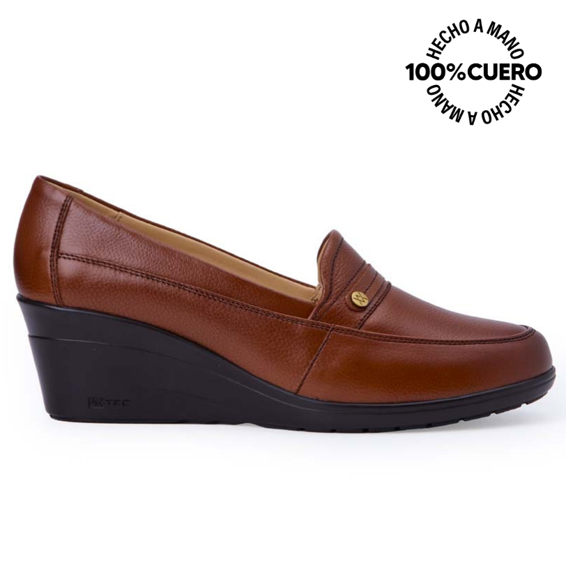 ZAPATO MOCASÍN CASUAL LE-2514 COBRE VIALE CUERO - 1