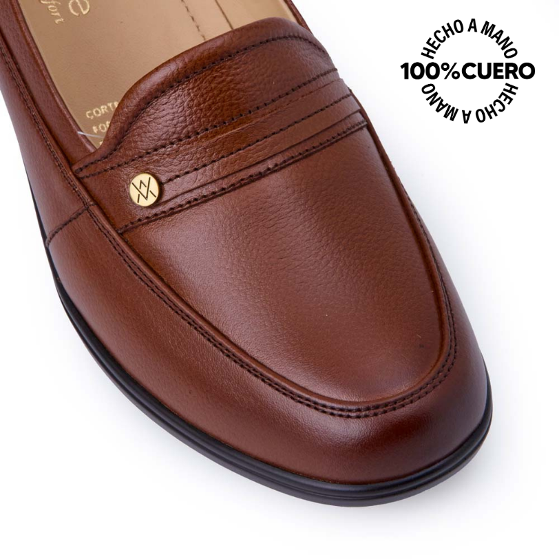 ZAPATO MOCASÍN CASUAL LE-2514 COBRE VIALE CUERO - 3
