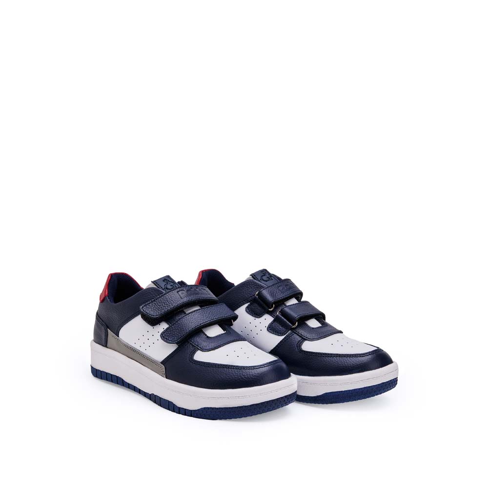ZAPATILLA CASUAL MARIO-2506 AZUL/BLANCO RABBIT CUERO - 3