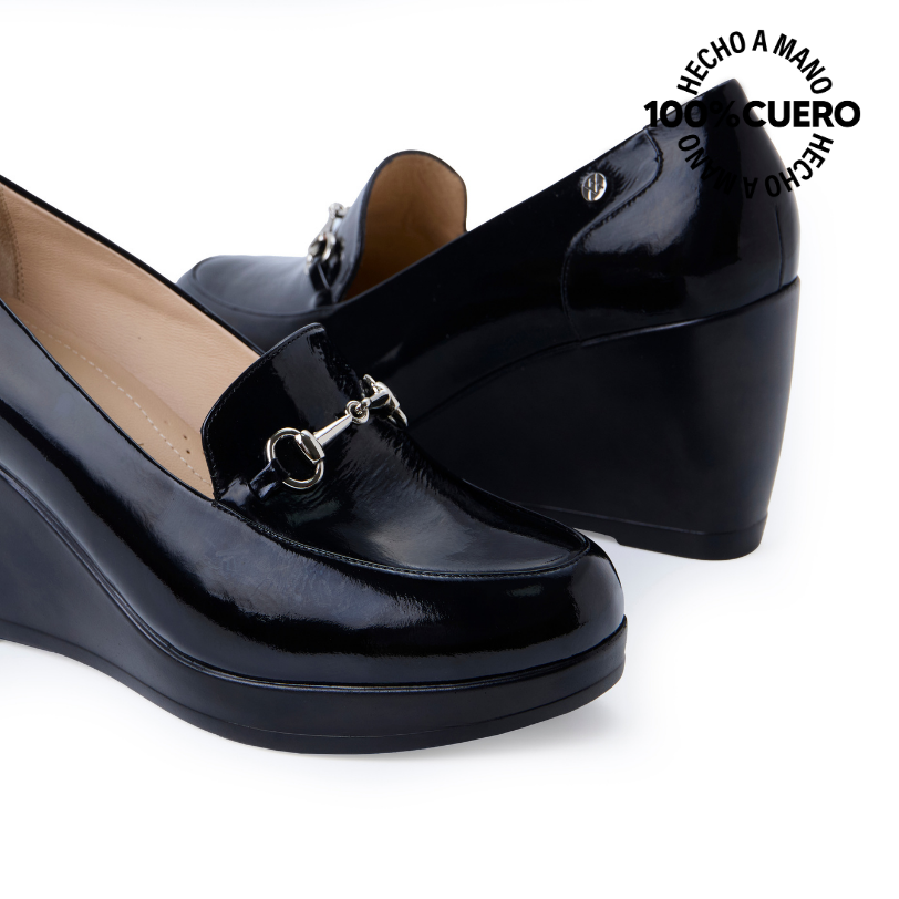 ZAPATO MOCASÍN CASUAL LINDA-2520 NEGRO VIALE CUERO - 2