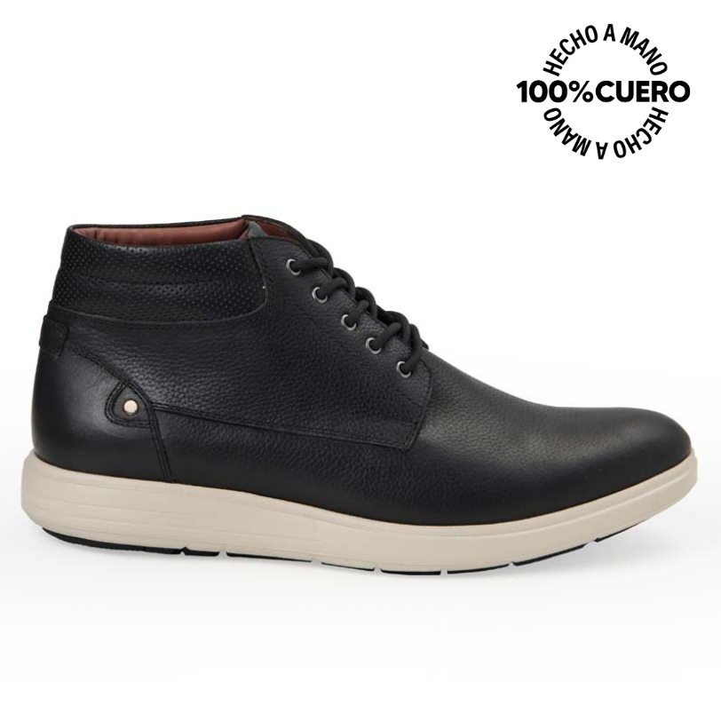 BOTÍN DERBY CASUAL ANGELO-2538 NEGRO VIALE HOMME CUERO - 1