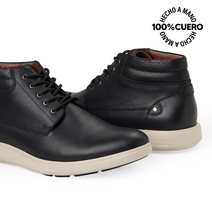 BOTÍN DERBY CASUAL ANGELO-2538 NEGRO VIALE HOMME CUERO - 2