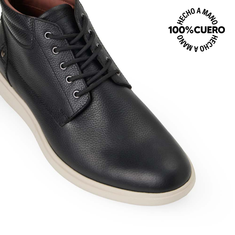 BOTÍN DERBY CASUAL ANGELO-2538 NEGRO VIALE HOMME CUERO - 3